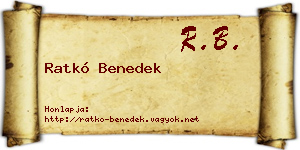 Ratkó Benedek névjegykártya
